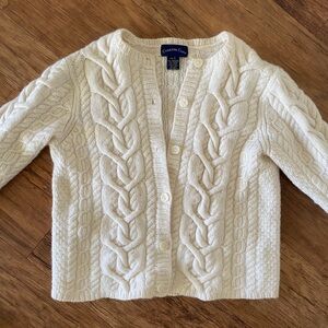 Charter Club Ivory Cable Knit Wool Cardigan